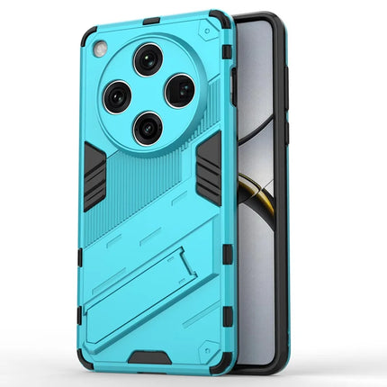 For Oppo Find X8 Pro 5G Case PC+TPU Shockproof Phone Cover with Kickstand - Baby Blue