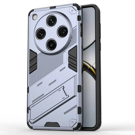 For Oppo Find X8 Pro 5G Case PC+TPU Shockproof Phone Cover with Kickstand - Dark Blue
