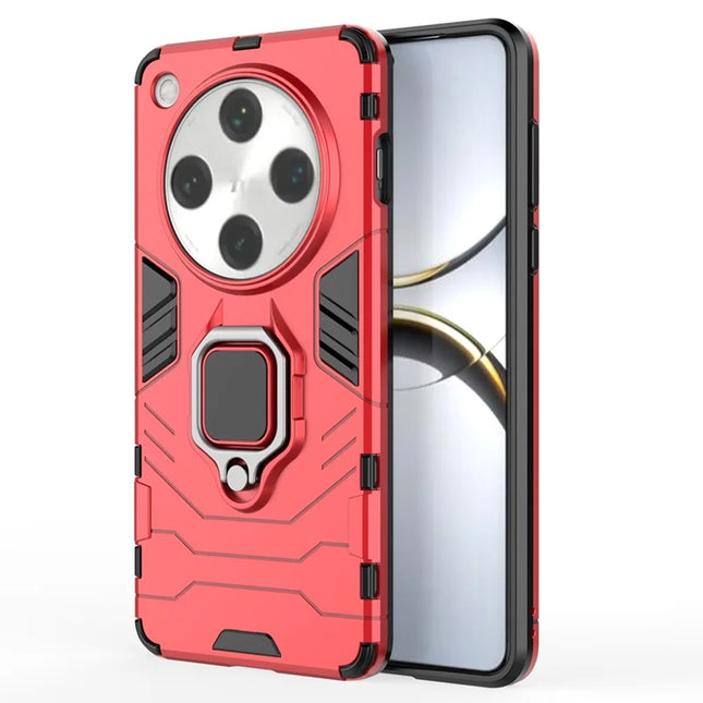 For Oppo Find X8 Pro 5G Case PC+TPU Protective Phone Cover with Ring Kickstand - Red