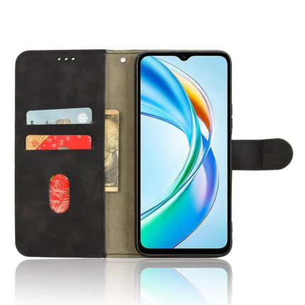For Honor X5b Leather Case Skin-Feel Anti-Drop Wallet Flip Phone Cover