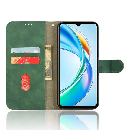 For Honor X5b Leather Case Skin-Feel Anti-Drop Wallet Flip Phone Cover