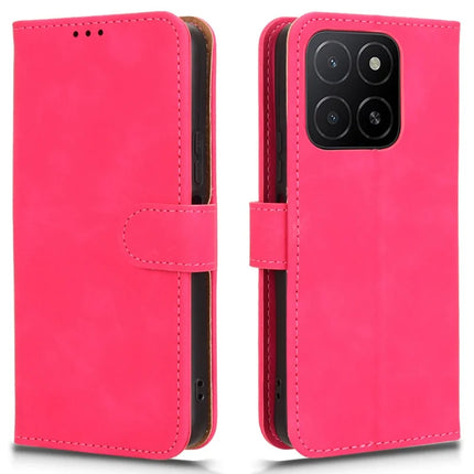 For Honor X5b Leather Case Skin-Feel Anti-Drop Wallet Flip Phone Cover - Rose
