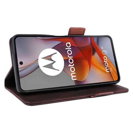 For Motorola Moto G75 5G Case Leather Wallet Flip Phone Cover with Hardware Decor