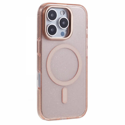KIGC For iPhone 16 Pro Max Case Compatible with MagSafe Epoxy Design Kickstand TPU+PC Phone Back Cover - Titanium Gold