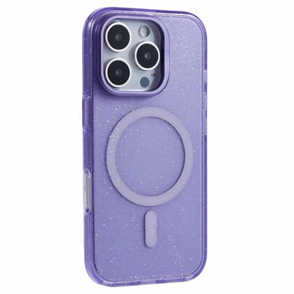 KIGC For iPhone 16 Pro Max Case Compatible with MagSafe Epoxy Design Kickstand TPU+PC Phone Back Cover - Purple