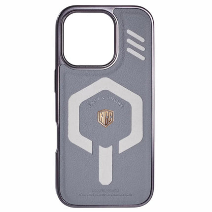 KIGC For iPhone 16 Pro Max Case Compatible with MagSafe Leather+PC+TPU Phone Cover