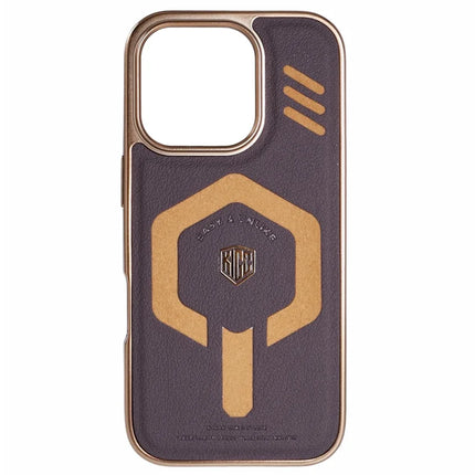 KIGC For iPhone 16 Pro Max Case Compatible with MagSafe Leather+PC+TPU Phone Cover