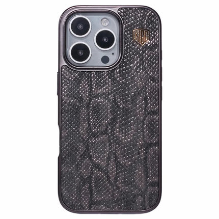 KIGC For iPhone 16 Pro Max Case Compatible with MagSafe Snake Texture Leather+PC+TPU Back Cover