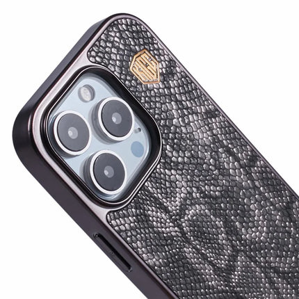 KIGC For iPhone 16 Pro Max Case Compatible with MagSafe Snake Texture Leather+PC+TPU Back Cover