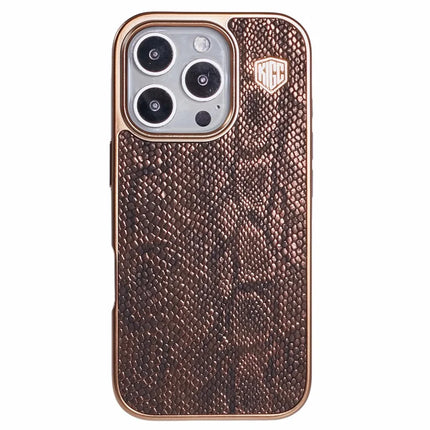 KIGC For iPhone 16 Pro Max Case Compatible with MagSafe Snake Texture Leather+PC+TPU Back Cover