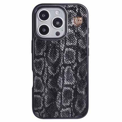 KIGC For iPhone 16 Pro Max Case Compatible with MagSafe Snake Texture Leather+PC+TPU Back Cover