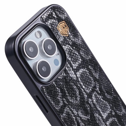 KIGC For iPhone 16 Pro Max Case Compatible with MagSafe Snake Texture Leather+PC+TPU Back Cover