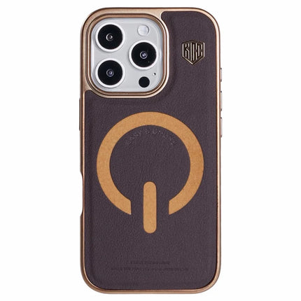 KIGC For iPhone 16 Pro Max Case Compatible with MagSafe Leather+PC+TPU Back Cover