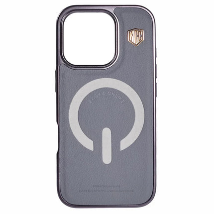 KIGC For iPhone 16 Pro Max Case Compatible with MagSafe Leather+PC+TPU Back Cover