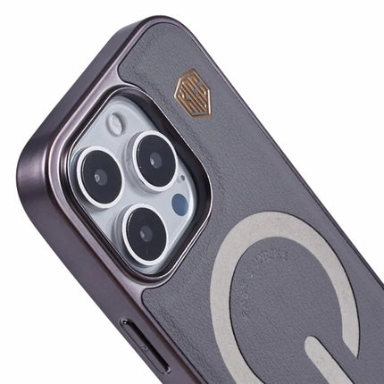 KIGC For iPhone 16 Pro Max Case Compatible with MagSafe Leather+PC+TPU Back Cover