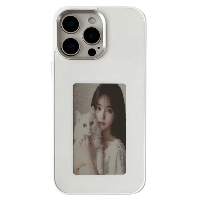 For iPhone 16 Pro Max E Ink Phone Case 4-Color Screen, DIY Wireless NFC Photo Display - White
