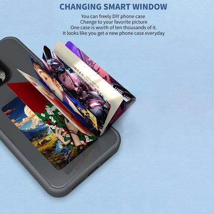 For iPhone 16 Pro Max E Ink Phone Case 4-Color Screen, DIY Wireless NFC Photo Display