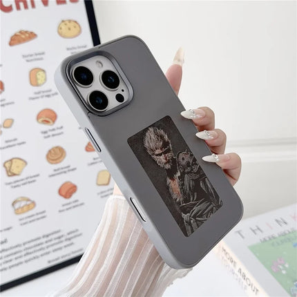 For iPhone 16 Pro Max E Ink Phone Case 4-Color Screen, DIY Wireless NFC Photo Display