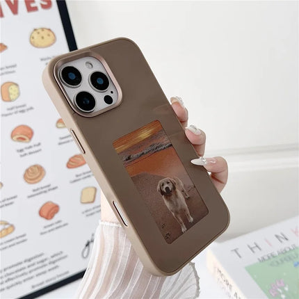 For iPhone 16 Pro Max E Ink Phone Case 4-Color Screen, DIY Wireless NFC Photo Display