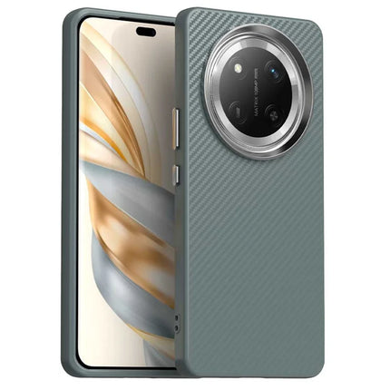 For Honor X60 Pro 5G / X9c 5G / Magic7 Lite 5G Case Cell Phone Hybrid Back Cover Carbon Fiber Texture - Grey