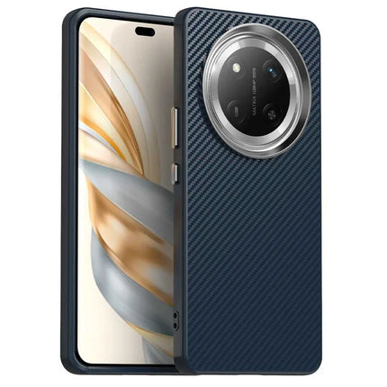 For Honor X60 Pro 5G / X9c 5G / Magic7 Lite 5G Case Cell Phone Hybrid Back Cover Carbon Fiber Texture - Blue