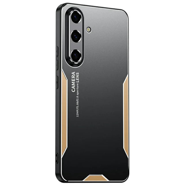 For Samsung Galaxy A26 5G Phone Case Aluminium Alloy TPU PC Back Cover - Gold