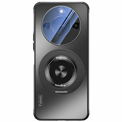 For Honor X60 5G Case Compatible with MagSafe Kickstand TPU+PC Heat Dissipation Phone Cover - Black