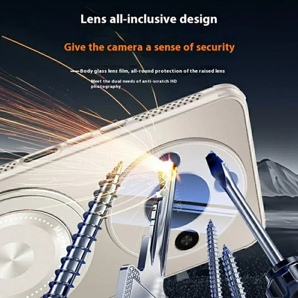 For Honor X60 5G Case Compatible with MagSafe Kickstand TPU+PC Heat Dissipation Phone Cover