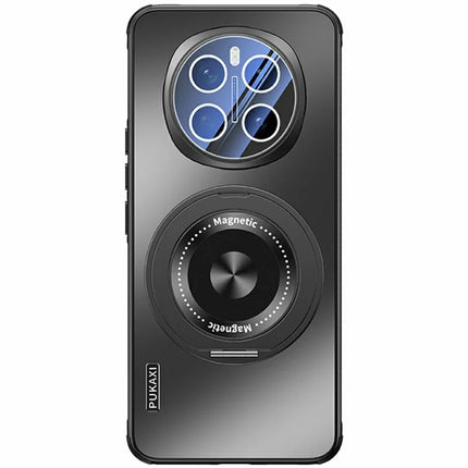 For Honor Magic7 5G Case Compatible with MagSafe Kickstand TPU+PC Heat Dissipation Phone Cover - Black