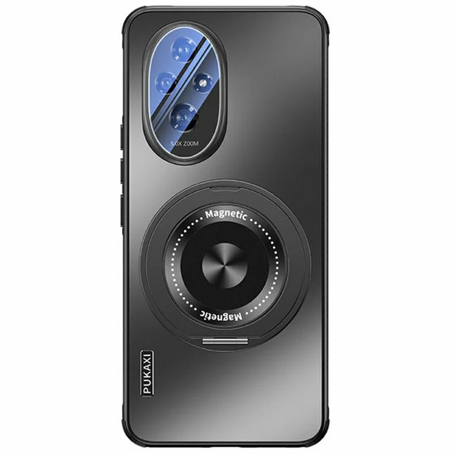 For Honor 200 5G Case Compatible with MagSafe Kickstand TPU+PC Heat Dissipation Phone Cover - Black