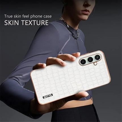 AZNS For Samsung Galaxy A36 5G Case Electroplating Crocodile Texture PU+TPU Phone Cover