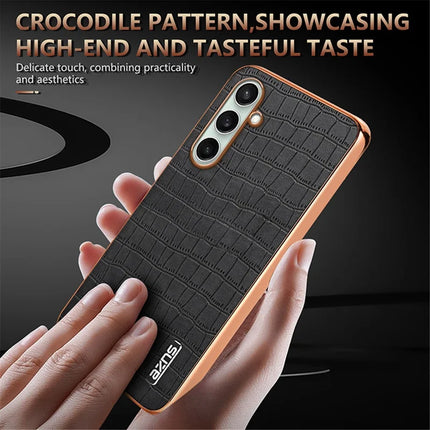 AZNS For Samsung Galaxy A36 5G Case Electroplating Crocodile Texture PU+TPU Phone Cover