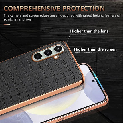 AZNS For Samsung Galaxy A36 5G Case Electroplating Crocodile Texture PU+TPU Phone Cover