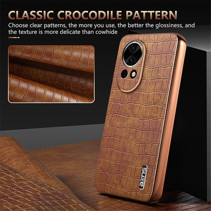 AZNS For Huawei nova 13 5G Case Electroplating Crocodile Texture PU+TPU Phone Cover