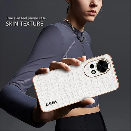 AZNS For Huawei nova 13 5G Case Electroplating Crocodile Texture PU+TPU Phone Cover
