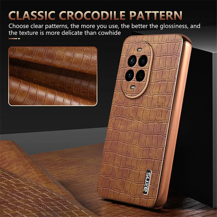 AZNS For Huawei nova 13 Pro 5G Case Electroplating Crocodile Texture PU+TPU Phone Cover