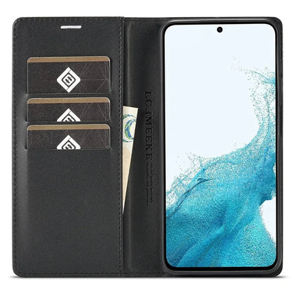 LC.IMEEKE For Samsung Galaxy A16 4G / 5G Case Carbon Fiber Texture Phone Cover Stand Card Holder