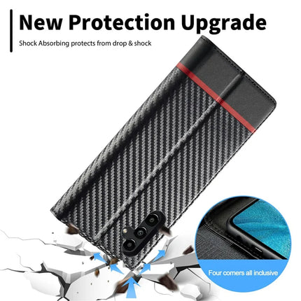 LC.IMEEKE For Samsung Galaxy A16 4G / 5G Case Carbon Fiber Texture Phone Cover Stand Card Holder