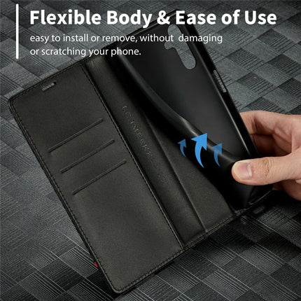 LC.IMEEKE For Samsung Galaxy A16 4G / 5G Case Carbon Fiber Texture Phone Cover Stand Card Holder