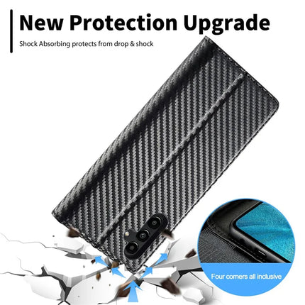 LC.IMEEKE For Samsung Galaxy A16 4G / 5G Case Carbon Fiber Texture Phone Cover Stand Card Holder