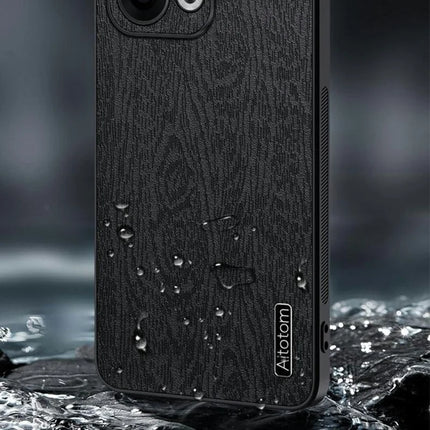 For Oppo Reno13 5G (Global) Case Wood Texture PU Leather Coated PC+TPU Phone Cover