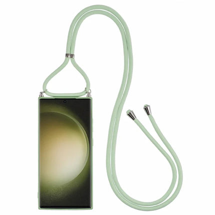 For Samsung Galaxy S23 Ultra Crossbody Case Flexible TPU Fiber Lining Anti-Shock Phone Cover