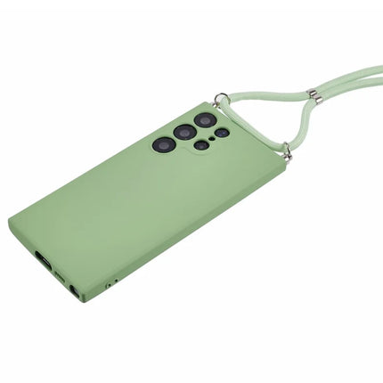 For Samsung Galaxy S23 Ultra Crossbody Case Flexible TPU Fiber Lining Anti-Shock Phone Cover