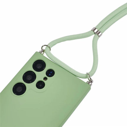 For Samsung Galaxy S23 Ultra Crossbody Case Flexible TPU Fiber Lining Anti-Shock Phone Cover