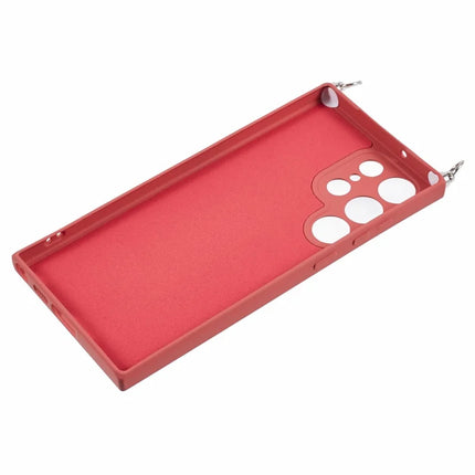 For Samsung Galaxy S23 Ultra Crossbody Case Flexible TPU Fiber Lining Anti-Shock Phone Cover