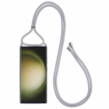 For Samsung Galaxy S23 Ultra Crossbody Case Flexible TPU Fiber Lining Anti-Shock Phone Cover