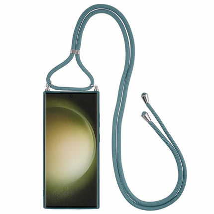 For Samsung Galaxy S23 Ultra Crossbody Case Flexible TPU Fiber Lining Anti-Shock Phone Cover