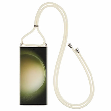 For Samsung Galaxy S23 Ultra Crossbody Case Flexible TPU Fiber Lining Anti-Shock Phone Cover
