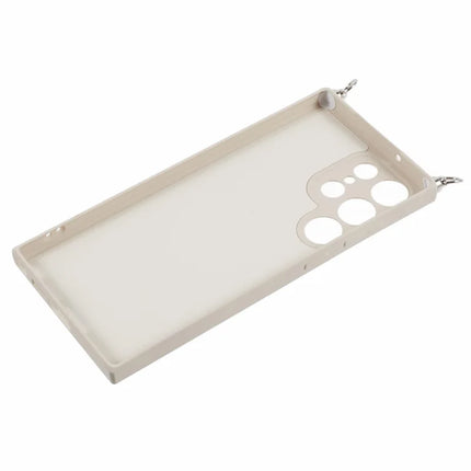 For Samsung Galaxy S23 Ultra Crossbody Case Flexible TPU Fiber Lining Anti-Shock Phone Cover