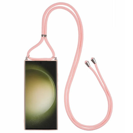 For Samsung Galaxy S23 Ultra Crossbody Case Flexible TPU Fiber Lining Anti-Shock Phone Cover